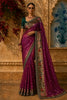 Magenta Purple Butta Zari Woven Design Pure Banarasi Saree with Designer Border
