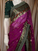 Magenta Purple Butta Zari Woven Design Pure Banarasi Saree with Designer Border