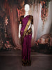 Magenta Purple Butta Zari Woven Design Pure Kanchipuram Silk Saree with Contrast Double Zari Border
