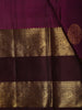 Magenta Purple Butta Zari Woven Design Pure Kanchipuram Silk Saree with Contrast Double Zari Border