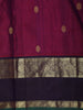 Magenta Purple Butta Zari Woven Design Pure Kanchipuram Silk Saree with Contrast Retta Pattu Border