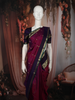 Magenta Purple Butta Zari Woven Design Pure Kanchipuram Silk Saree with Contrast Retta Pattu Border