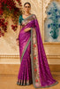 Magenta Purple Butta Zari Wovena Design Pure Banarasi Saree with Designer Border