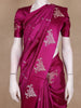 Magenta Purple Floral Woven Design Pure Banarasi Silk Saree