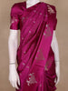 Magenta Purple Floral Woven Design Pure Banarasi Silk Saree
