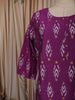 Magenta Purple Ikat Printed Design Pure Cotton Straight Cut Salwar Suit with Matching Dupatta