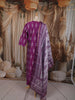 Magenta Purple Ikat Printed Design Pure Cotton Straight Cut Salwar Suit with Matching Dupatta