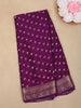 Magenta Purple Leaf Butta Design Chiffon Saree