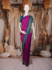 Magenta Purple Paisley Butta Woven Design Kanchipuram Silk Saree with Zari Border