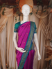 Magenta Purple Paisley Butta Woven Design Kanchipuram Silk Saree with Zari Border
