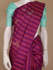 Magenta Purple Striped Woven Pure Kanchipuram Silk Saree