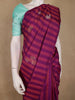 Magenta Purple Striped Woven Pure Kanchipuram Silk Saree