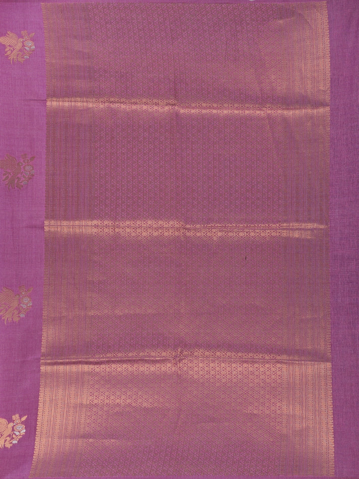 Magenta Purple floral Design Semi Tissue Saree - Diadem