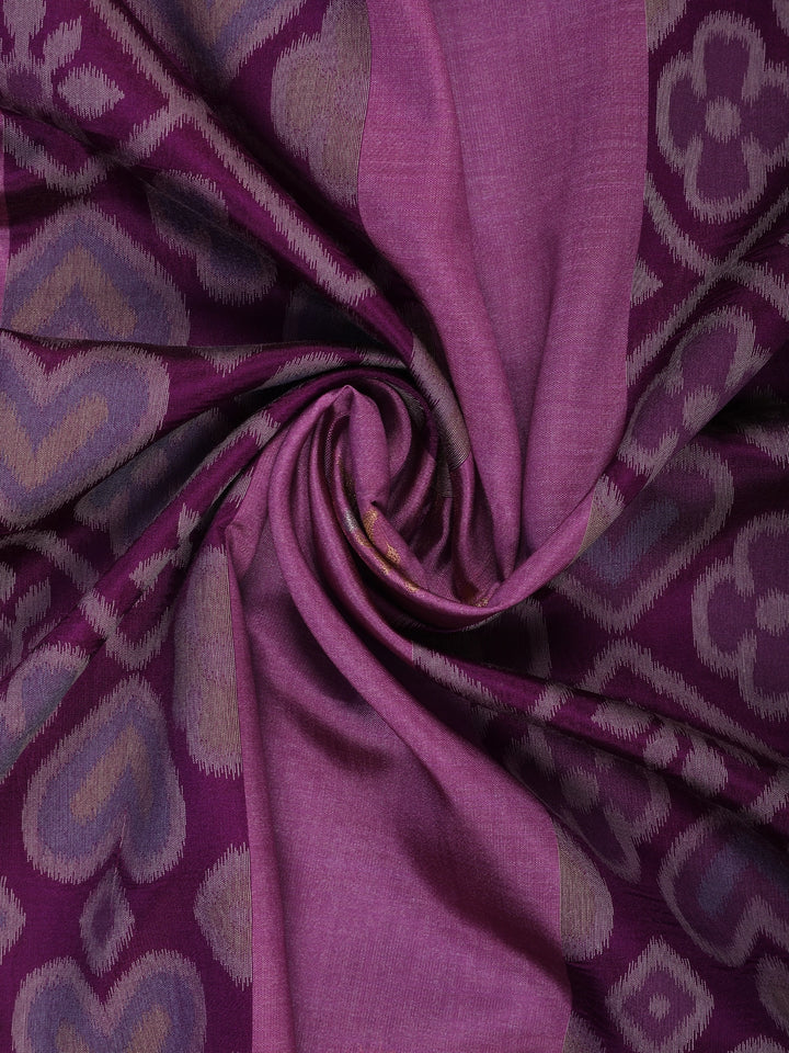 Magenta Purple floral Design Semi Tissue Saree - Diadem