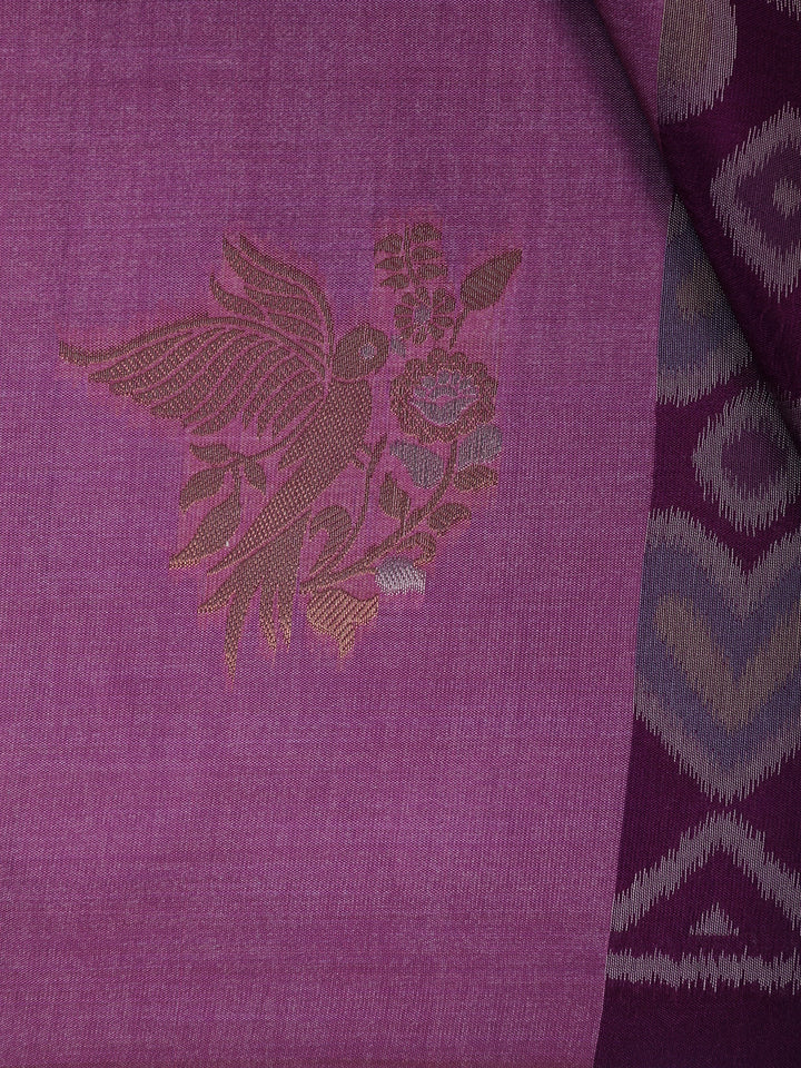 Magenta Purple floral Design Semi Tissue Saree - Diadem