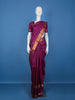 Magenta Striped Woven Kanchipuram Silk Saree - Diadem