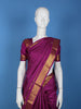 Magenta Striped Woven Kanchipuram Silk Saree - Diadem