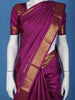 Magenta Striped Woven Kanchipuram Silk Saree - Diadem