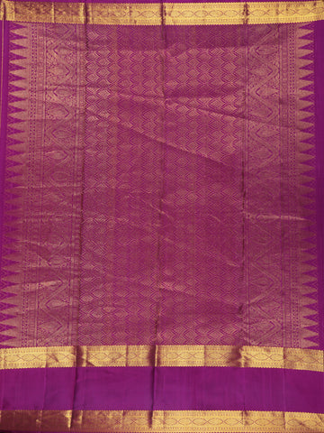 Magenta Striped Woven Kanchipuram Silk Saree - Diadem