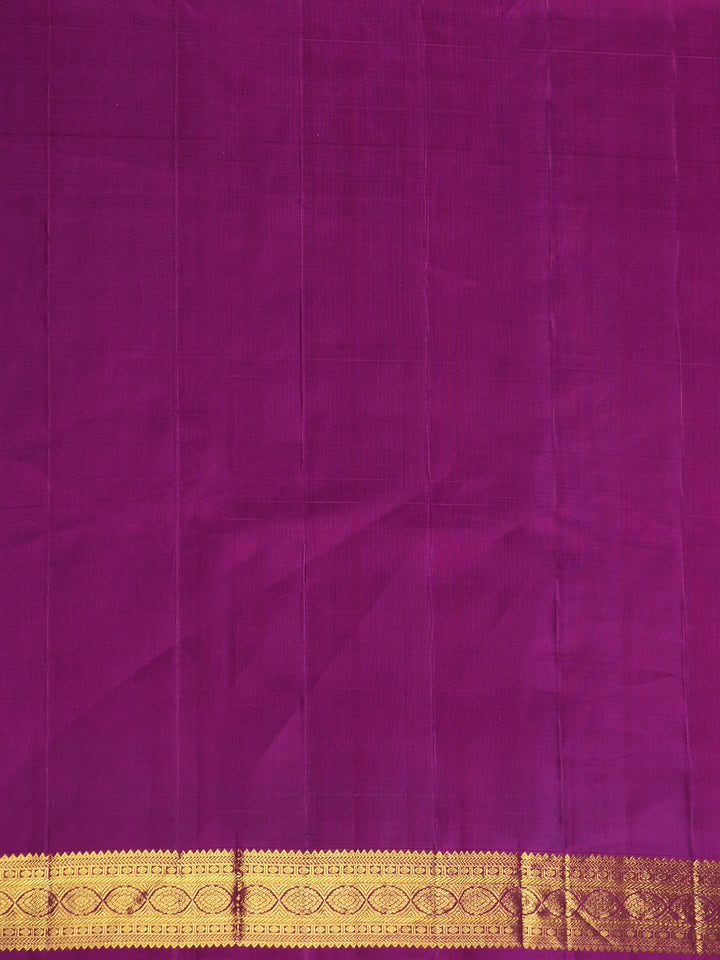 Magenta Striped Woven Kanchipuram Silk Saree - Diadem