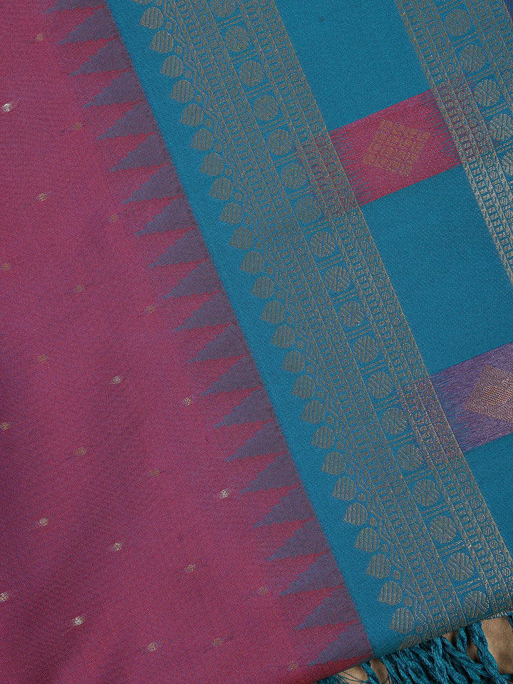 Magenta Paisley Design Tissue Saree - Diadem
