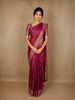 Magenta Pink Solid Woven Design Pure Kanchipuram Silk Saree with Zari Border