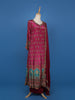 Magenta Printed Straight Cut Salwar Suit with Mirror Embellishments - Diadem