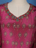 Magenta Printed Straight Cut Salwar Suit with Mirror Embellishments - Diadem