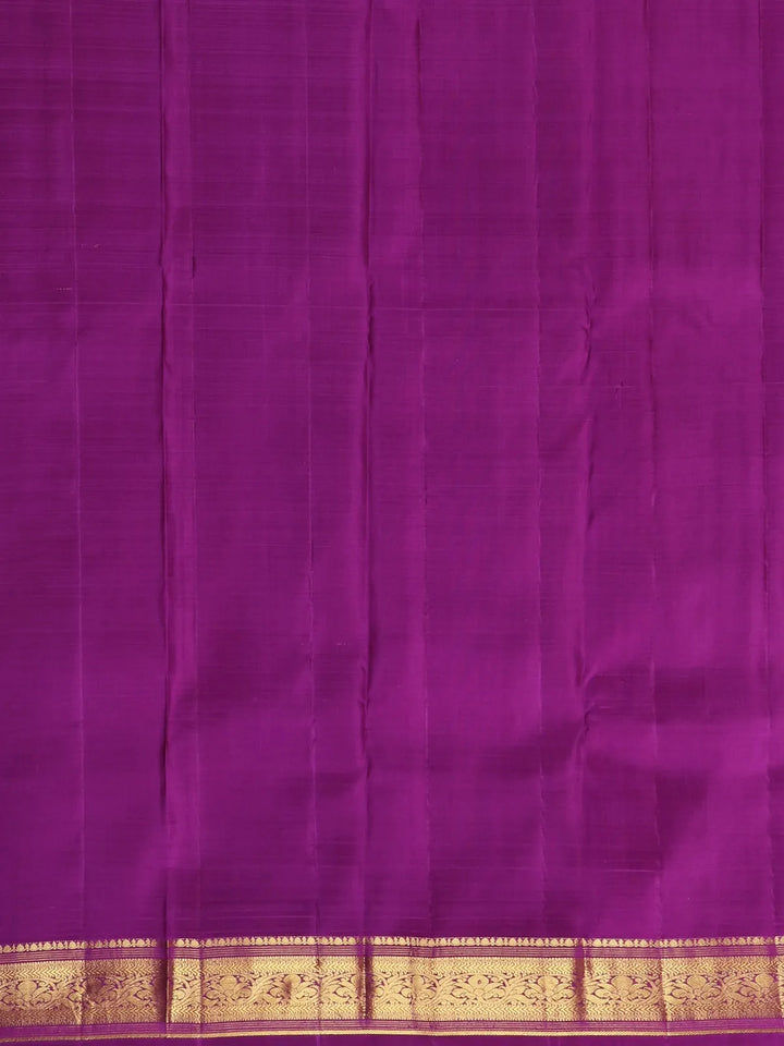 Magenta Purple Annapakshi Motif Pure Kanchipuram Silk Saree - Diadem