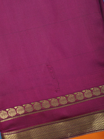 Magenta Purple with Gold Zari Border Soft Silk Saree - Diadem