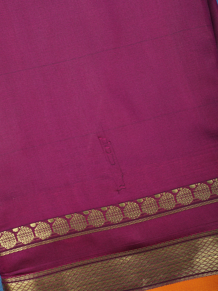 Magenta Purple with Gold Zari Border Soft Silk Saree - Diadem