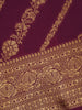 Magenta Wine Floral Design Silk Saree - Diadem