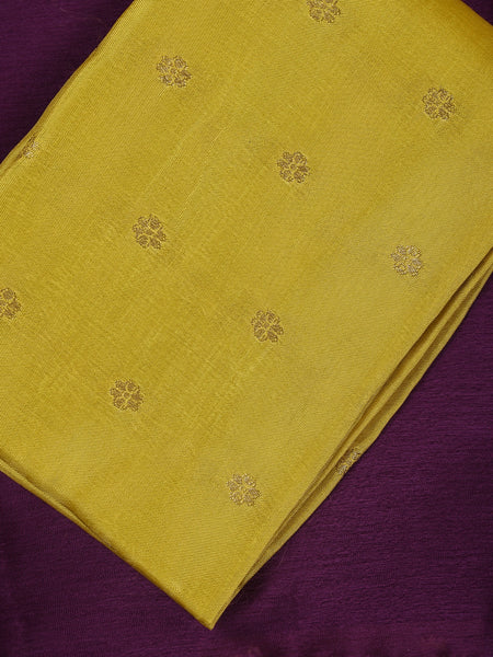 Majestic Wine Antique Gold Zari Border Mysore Silk Saree - Diadem