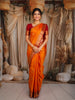 Mango Yellow Paisley Butta Zari Woven Design Pure Kanchipuram Silk Saree with Contrast Zari Border
