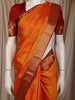 Mango Yellow Paisley Butta Zari Woven Design Pure Kanchipuram Silk Saree with Contrast Zari Border