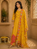 Marigold Mustard Yellow Floral Printed Design Cotton Salwar Suit with Dupatta