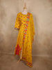 Marigold Mustard Yellow Floral Printed Design Cotton Salwar Suit with Dupatta