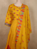 Marigold Mustard Yellow Floral Printed Design Cotton Salwar Suit with Dupatta