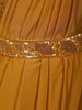 Marigold Mustard Yellow Sequins and Beads Embroidered Design Satin Ready To Wear Saree with Designer Blouse and Belt