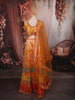 Marigold Orange Floral Printed and Stone Embellished Design Raw Silk Bridesmaid Lehenga Choli with Matching Dupatta