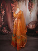 Marigold Orange Floral Printed and Stone Embellished Design Raw Silk Bridesmaid Lehenga Choli with Matching Dupatta