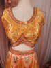 Marigold Orange Floral Printed and Stone Embellished Design Raw Silk Bridesmaid Lehenga Choli with Matching Dupatta