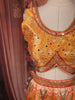 Marigold Orange Floral Printed and Stone Embellished Design Raw Silk Bridesmaid Lehenga Choli with Matching Dupatta