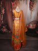 Marigold Orange Floral Printed and Stone Embellished Design Raw Silk Bridesmaid Lehenga Choli with Matching Dupatta