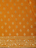 Marigold Yellow Butta Zari Woven Design Banarasi Silk Designer Saree with Designer Border