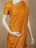Marigold Yellow Butta Zari Woven Design Banarasi Silk Designer Saree with Designer Border