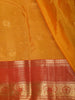 Marigold Yellow Floral Butta Zari Woven Design Pure Kanchipuram Silk Saree with Contrast Zari Border