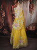 Marigold Yellow Heavy Beads and Pearls Embroidered Design Net Haldi Lehenga Set with Draped Dupatta