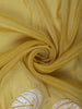 Marigold Yellow Solid Woven Design Pure Tissue Silk Fancy Saree with Leaf Thread Work Border