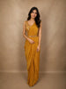 Marigold Mustard Yellow Sequins and Beads Embroidered Design Satin Ready To Wear Saree with Designer Blouse and Belt